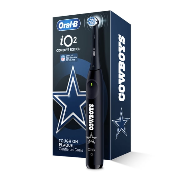 Oral-B Rechargeable Electric Toothbrush,NFL Dallas Cowboys Edition iO2, 3 Cleaning Modes, Automatic Pressure Sensor to Protect Gums