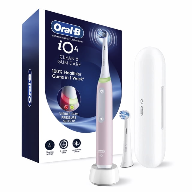Oral-B Rechargeable Electric Toothbrush, iO4 Clean & Gum, Pink