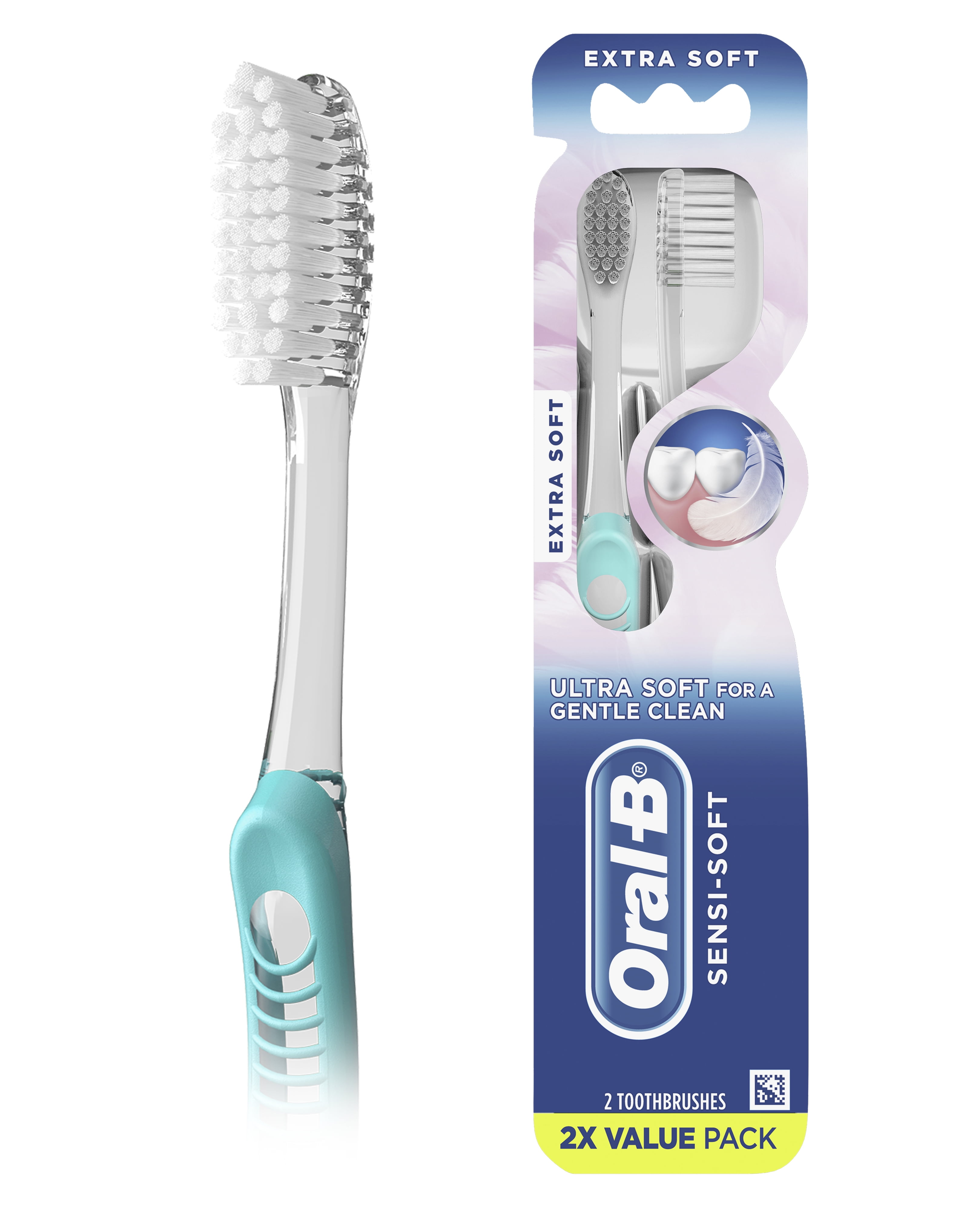 Oral-B Sensi-Soft Manual Toothbrush, Extra Soft, 2 Ct