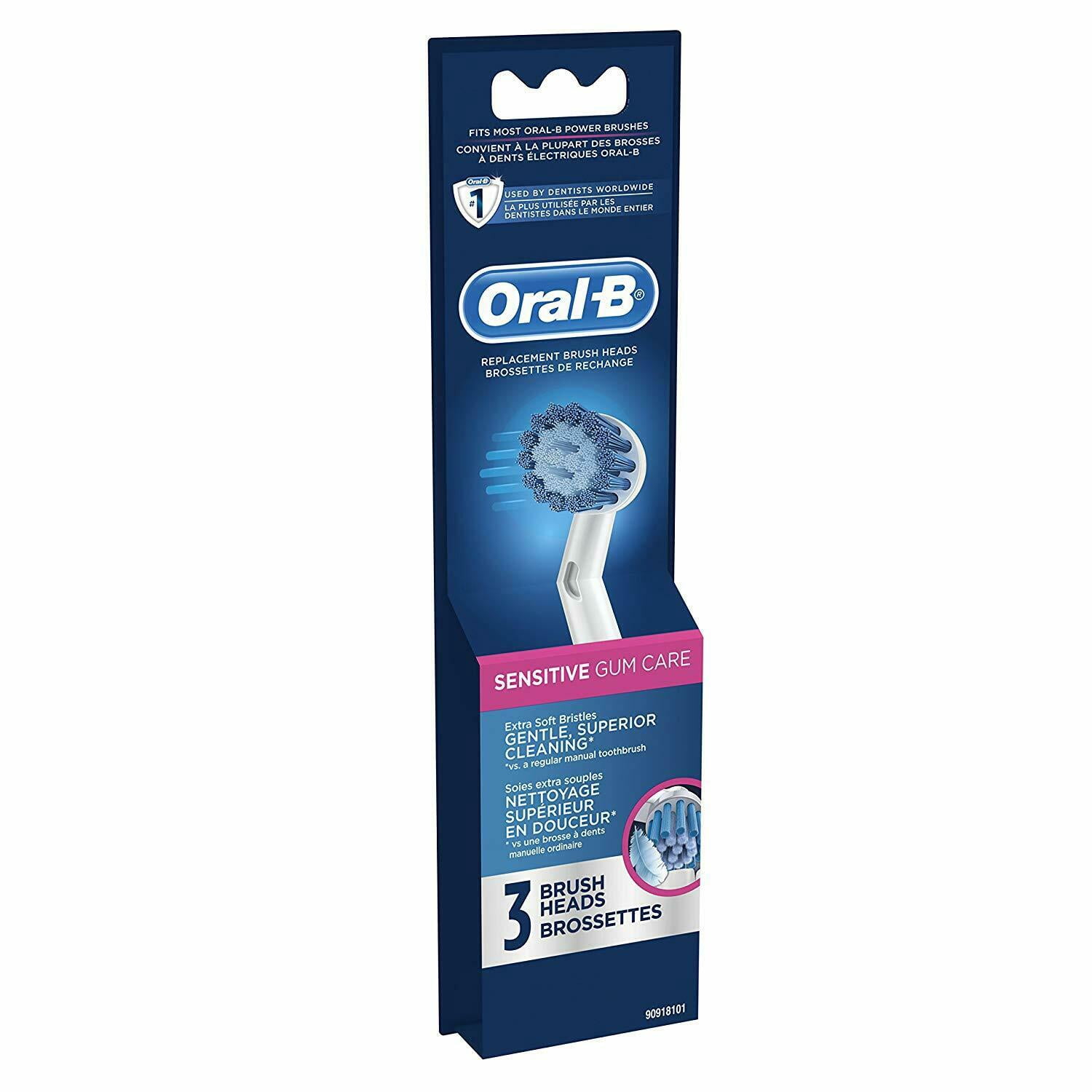 Oral-B Sensitive Gum Care Replacement Brush Heads 3 Count - Walmart.com