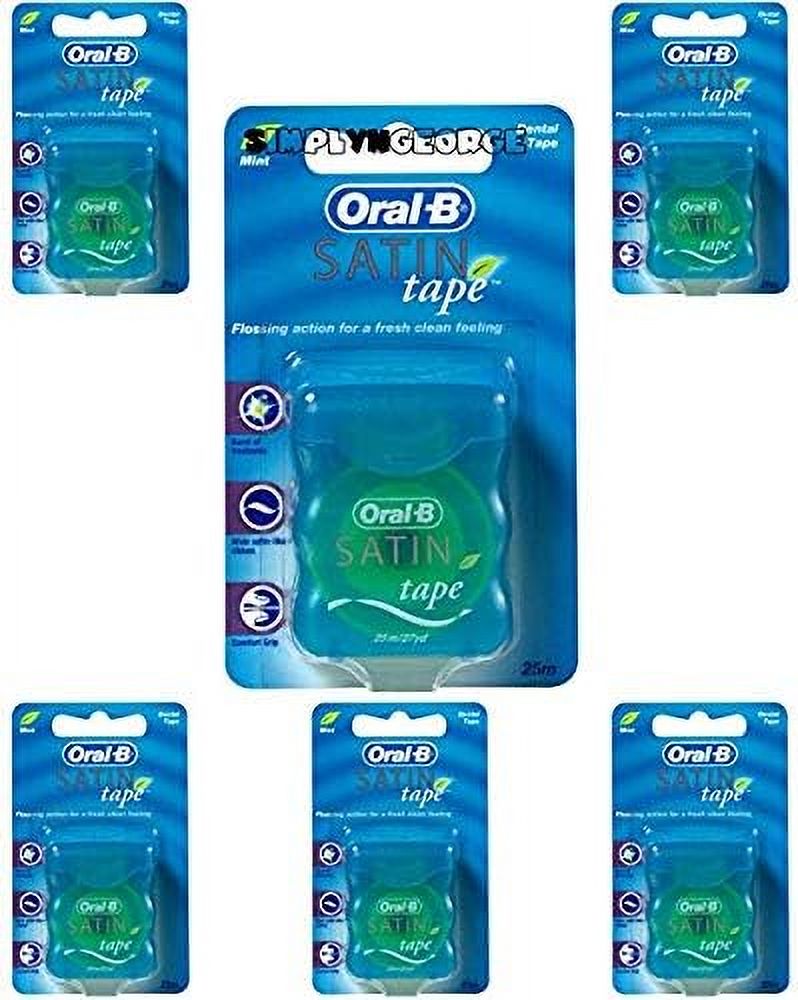 OralB Statin Tape Dental Floss 25m (6 Units) by OralB Satin Tape Mint