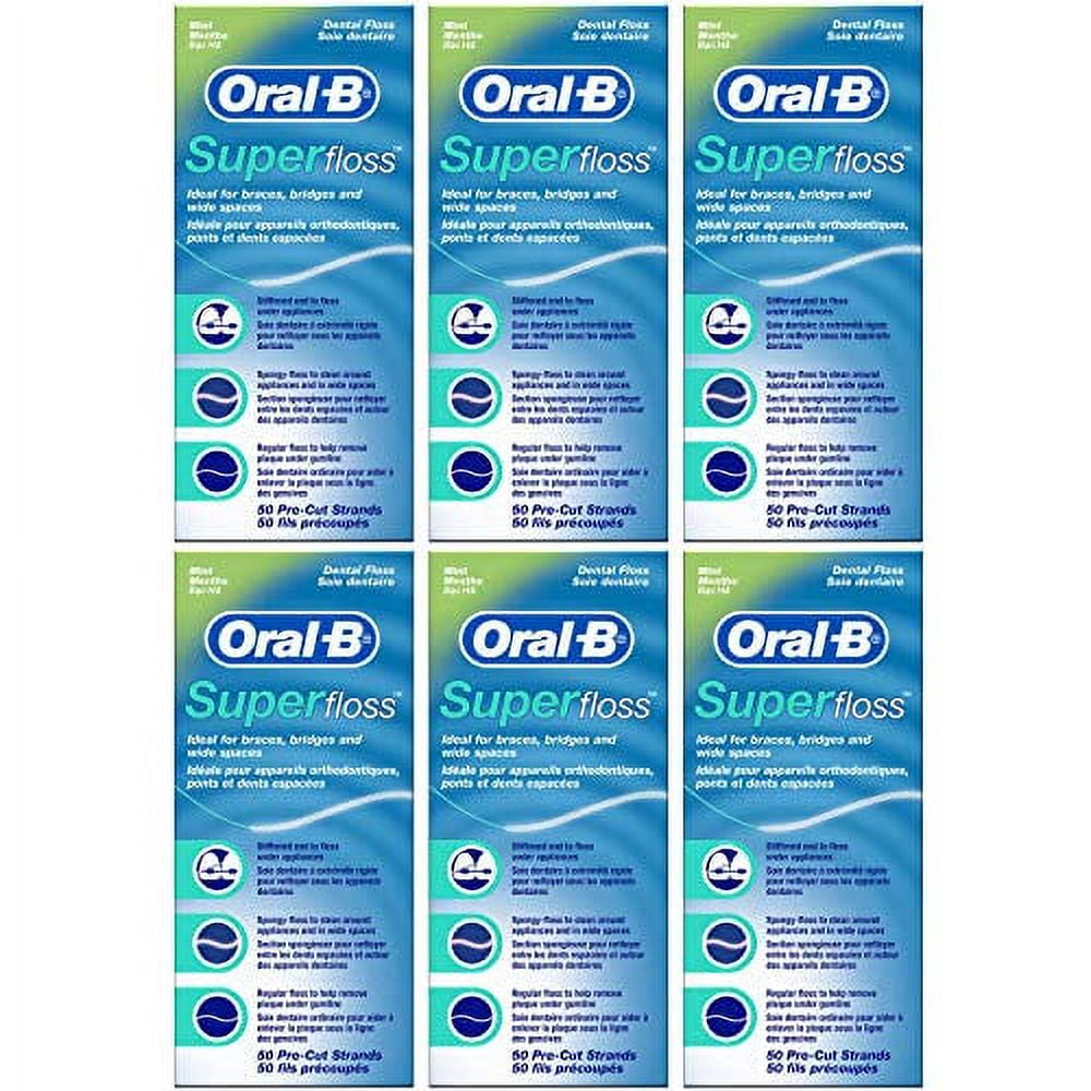 Oral-B Superfloss for Braces, Bridges and Wide Spaces, Mint, 50 Thread –  BABACLICK