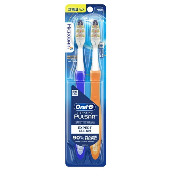 Oral-B Toothbrush Pulsar Medium 2 Count Battery Powered (Pack of 3)