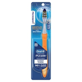 Oral-B Toothbrush, Vibrating Pulsar Battery Toothbrush, Medium, 1 Count, Adults and Children 3+