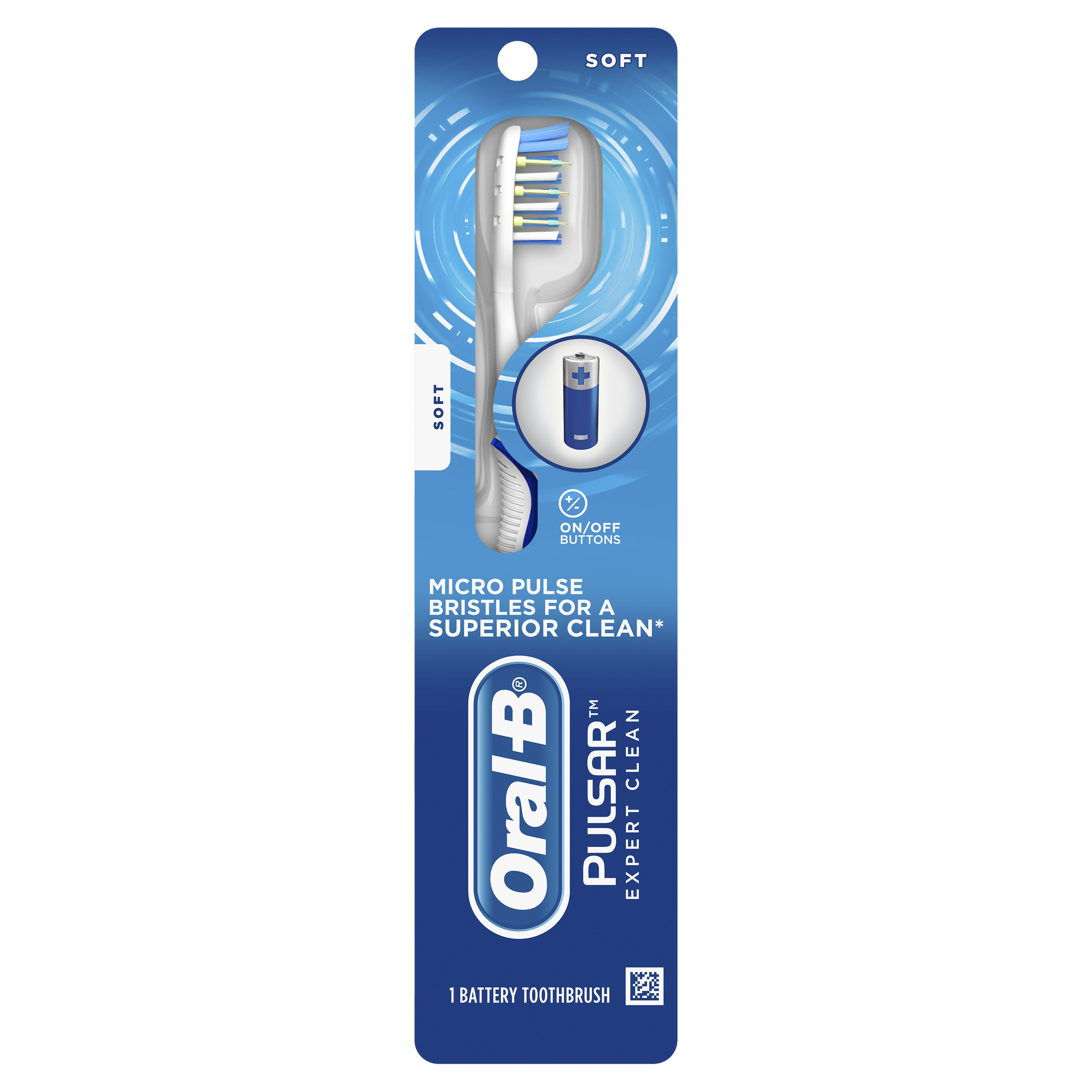 Oral-B Vibrating Pulsar Battery Toothbrush with Microban, Soft, 1 Count - image 1 of 9