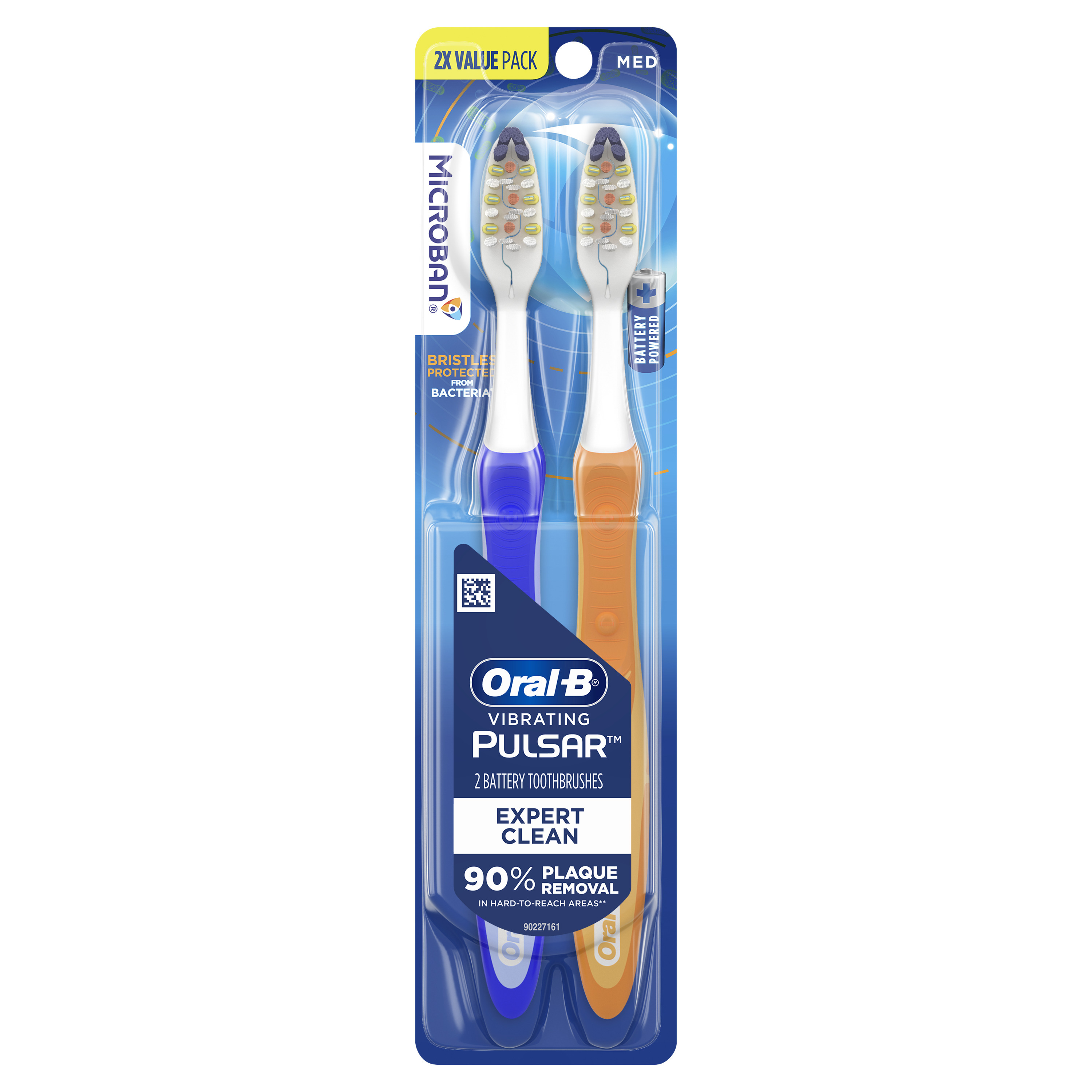 Oral-B Vibrating Pulsar Battery Toothbrushes, Full Head, Medium, 2 Count, for Adults and Children 3+ - image 1 of 10