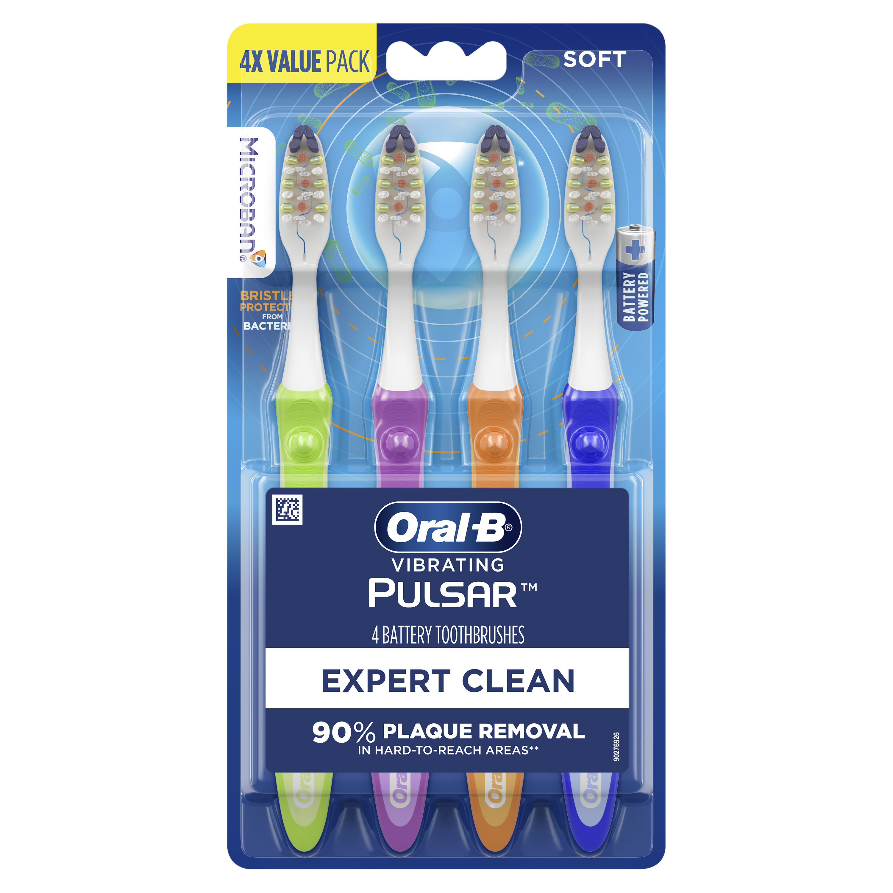 Oral B Vibrating Pulsar Expert Clean Battery Toothbrush Pack Soft 4 