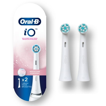 iO Series Gentle Care Replacement Brush Head for Oral-B iO Series Electric Toothbrushes (2-Count) - White