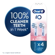 Oral-B Toothbrush, iO Gum & Sensitive Replacement Heads, Electric Toothbrush Brush Heads, White, 4 Count