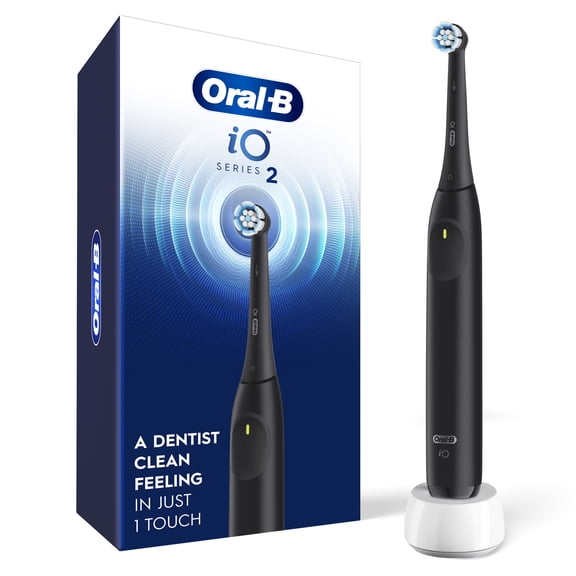 Oral-B iO Series 2 Rechargeable Electric Toothbrush, Night Black with 1 Gentle Care Brush Head for Adults and Children 3+