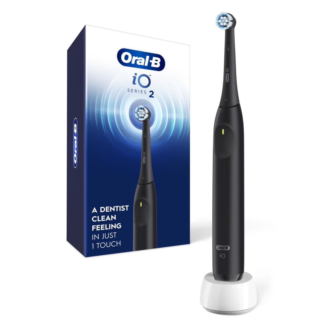 Oral-B iO Series 2 Rechargeable Electric Toothbrush, Night Black with 1 Gentle Care Brush Head for Adults and Children 3+