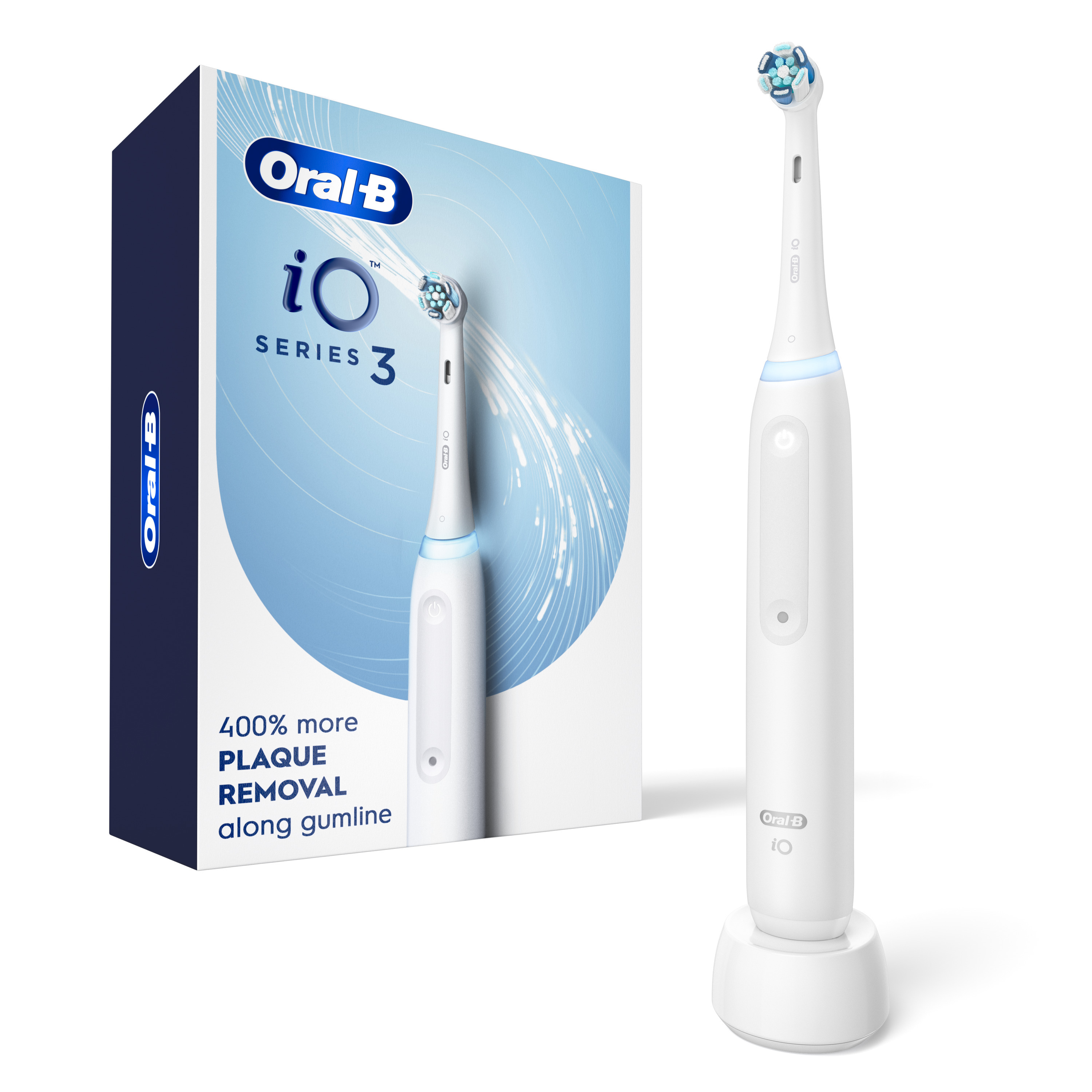 Oral-B iO Series 3 Electric Toothbrush with (1) Brush Heads Rechargeable, White - image 1 of 9