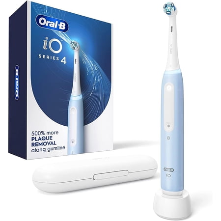 Oral-B - iO Series 4 Rechargeable Electric Toothbrush w/Brush Head - Icy Blue