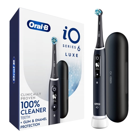 Oral-B iO Series 6 Electric Toothbrush with (1) Brush Head, Black Lava, for Adults & Children 3+