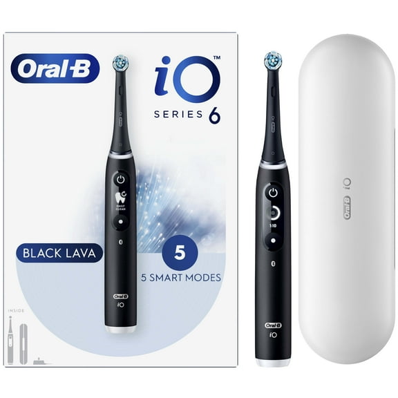 Oral-B iO Series 6 Electric Toothbrush with Toothbrush Head, Black Lava, 1 Count, for Adults & Children 3+