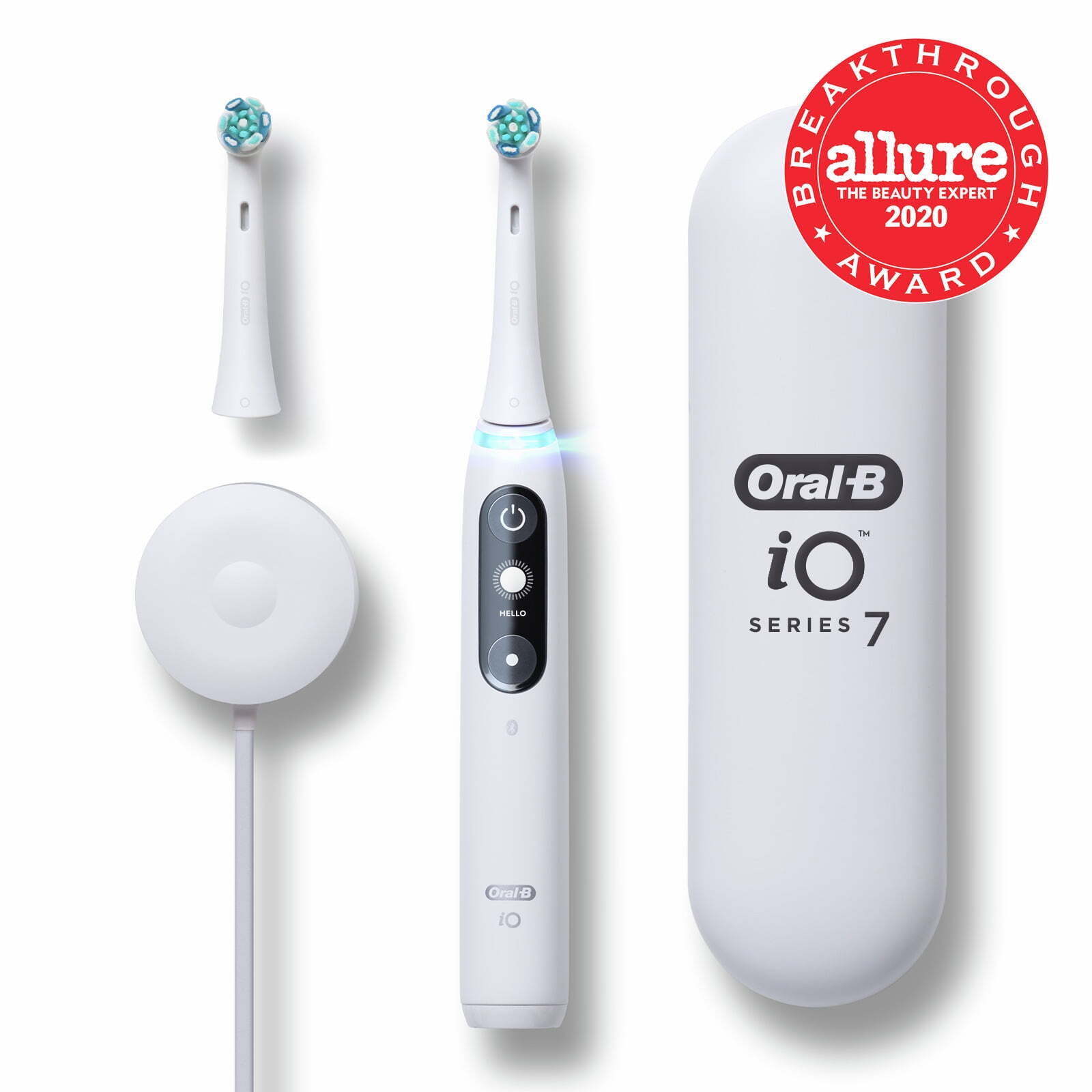 Oral-B iO Series 7 Electric Toothbrush, 2 Brush Heads, White Alabster, for Adults and Children 3+ - image 1 of 16