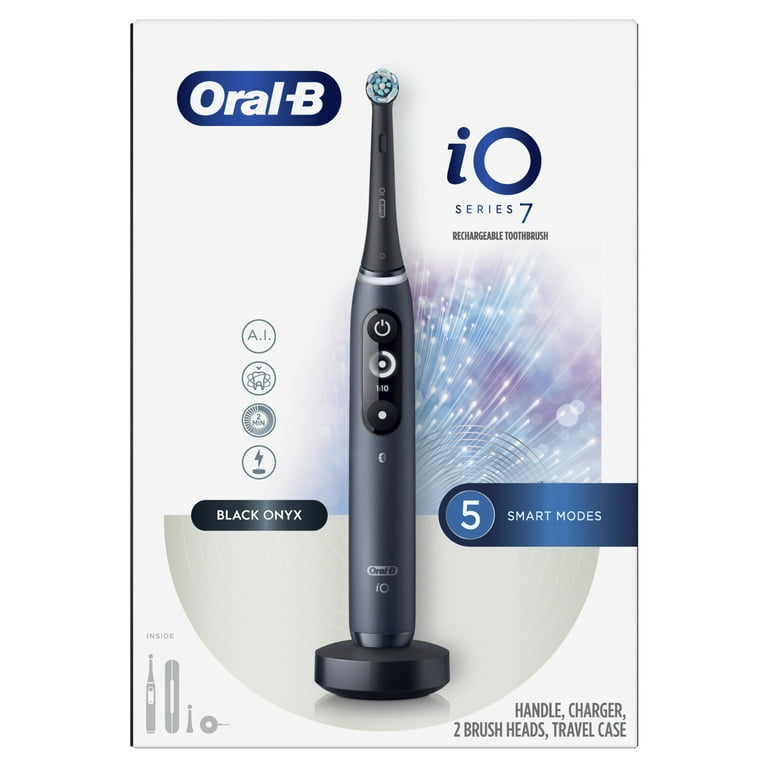 Oral-B iO Series 7 Electric Toothbrush, 2 Compact Brush Heads, Black Onyx, for Adults & Children 3+ Oral-B iO Series 7 Electric Toothbrush, 2 Compact Brush Heads, Black Onyx, for Adults & Children 3+