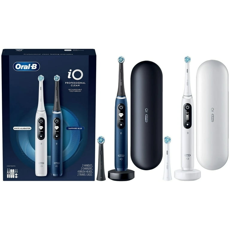 Oral-B iO Series 7 Electric Toothbrush, Sapphire Blue & White Alabaster (2 Pack) Oral-B iO Series 7 Electric Toothbrush, Sapphire Blue & White Alabaster (2 Pack)