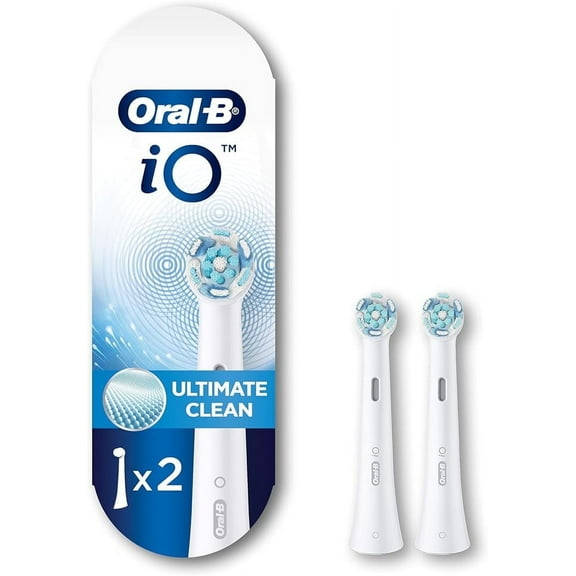 Oral-B iO Series Ultimate Clean Electric Toothbrush Replacement Brush Heads for an Oral-B Electric Toothbrush, 2 count, White