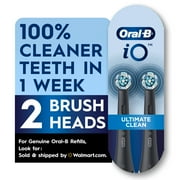Oral-B iO Ultimate Clean Replacement Toothbrush Heads for Electric Toothbrush, Black, 2 Count