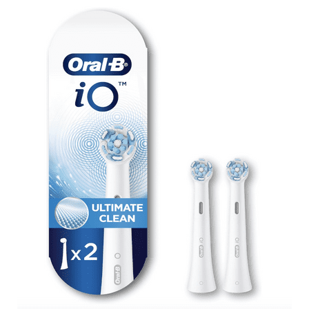 Oral-B iO Ultimate Clean Replacement Brush Heads, White, 2 count