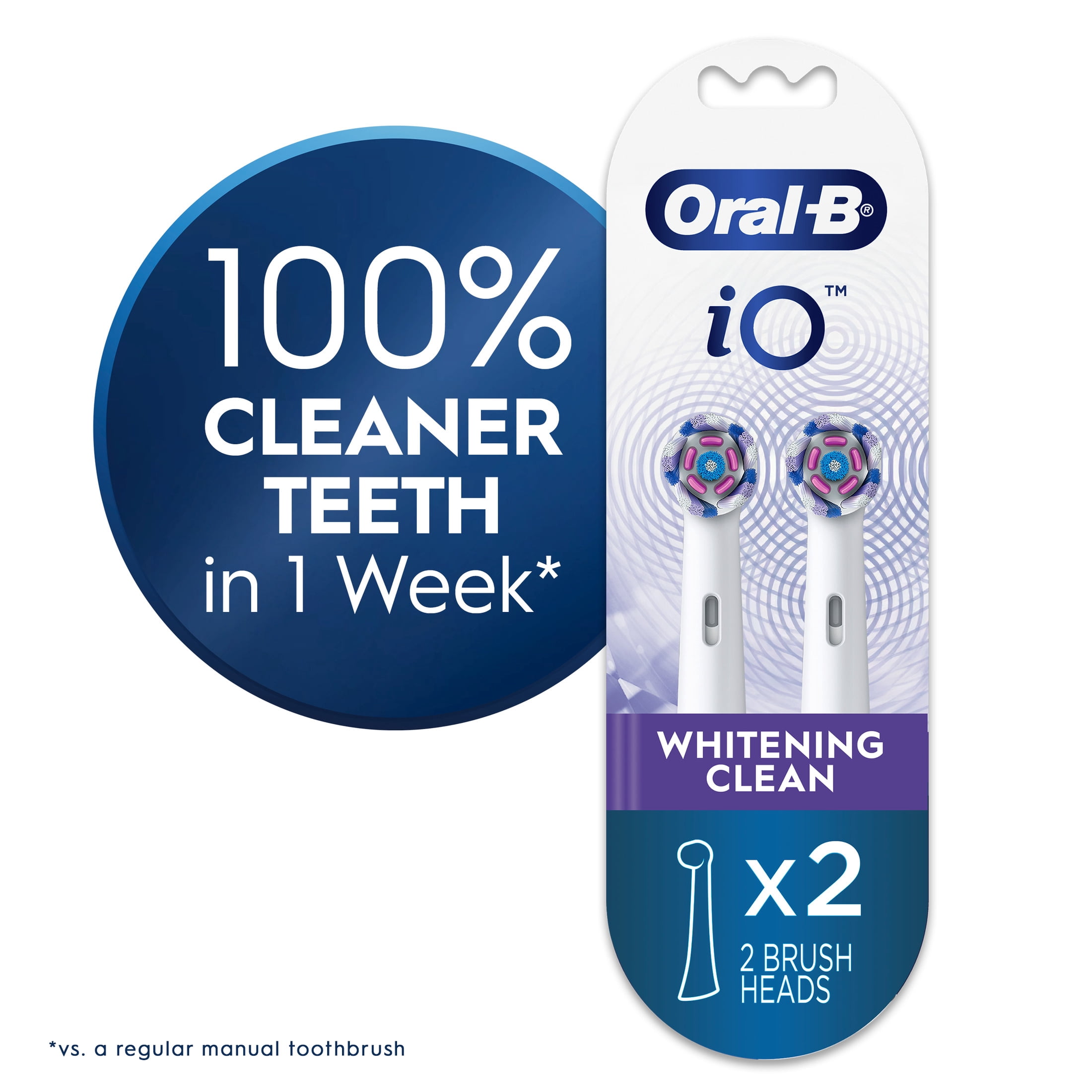 Oral-B iO Ultimate White Replacement Brush Heads, White, 2 count