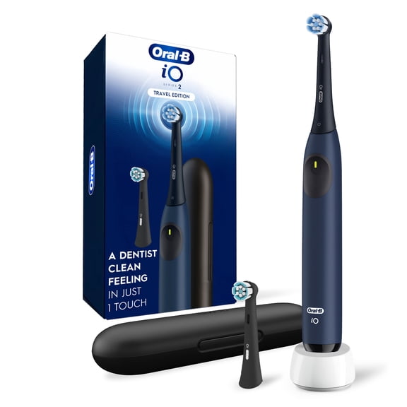 Oral-B iO2 Electric Toothbrush, Rechargeable, Travel Edition, Includes Travel Case, Dark Blue