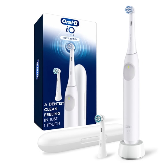 Oral-B iO2 Electric Toothbrush, Rechargeable, Travel Edition, Includes Travel Case, Pure White