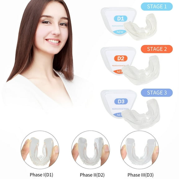 Xhy Mouth Guard Orthodontic Teeth Straightener Corrector 3 Stage Dental Braces Tooth Tray Retainer Straighten Aligner Trainer