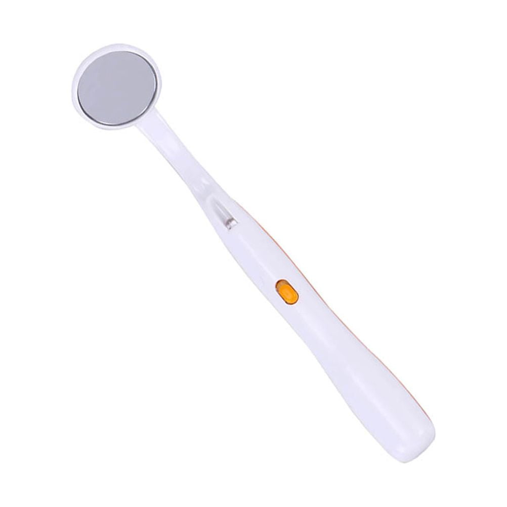 Mirror Mouth Tooth Inspection Mirror with Bright LED Light for Dental Care (Orange)