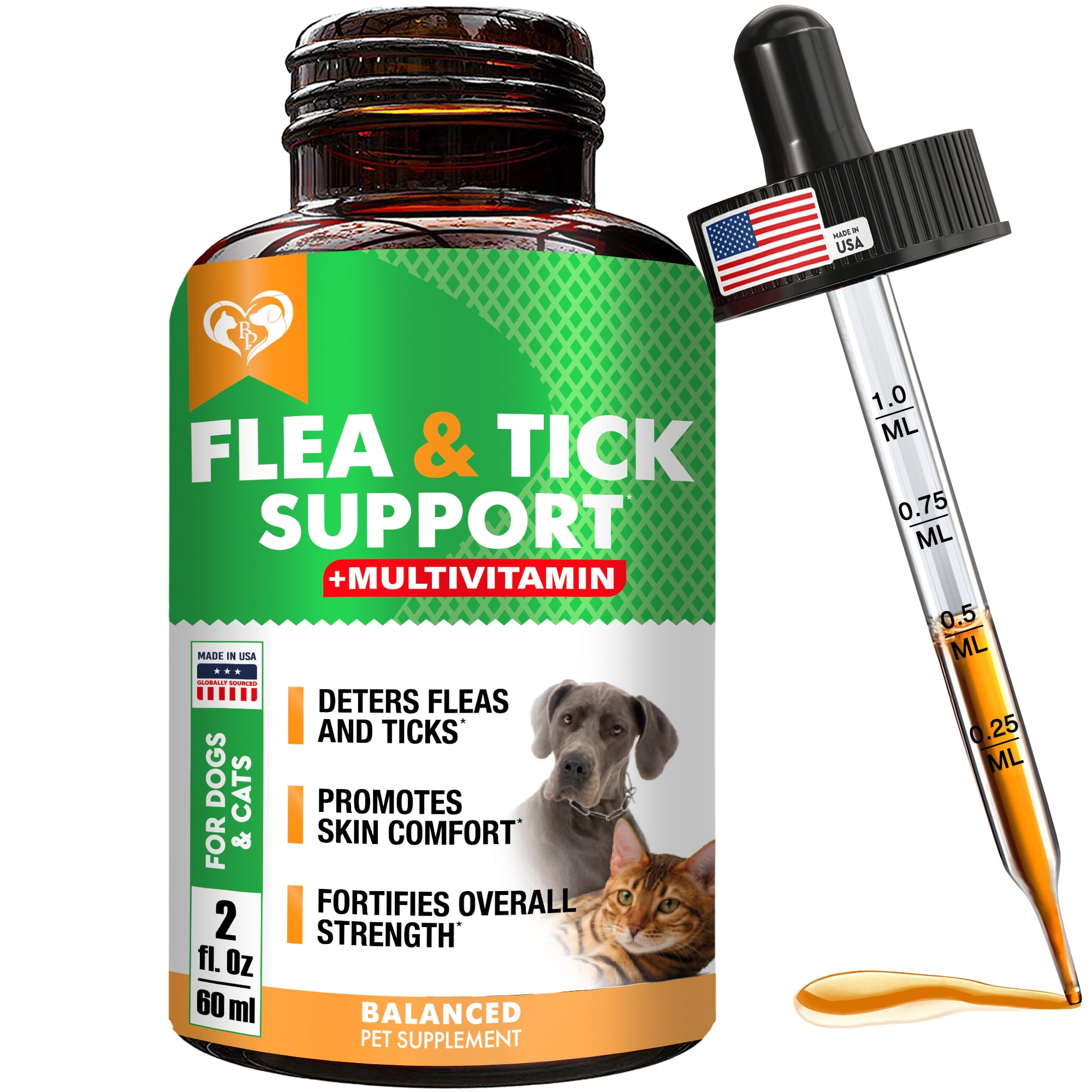 Beloved Pets Oral Flea & Tick Support Multivitamin Supplement for Dogs & Cats, 60-ml Bottle