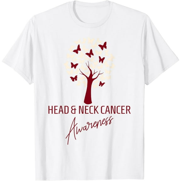 Oral Head Neck Cancer Awareness T-ShirtMen and women, White T-shirt, size: Extra large