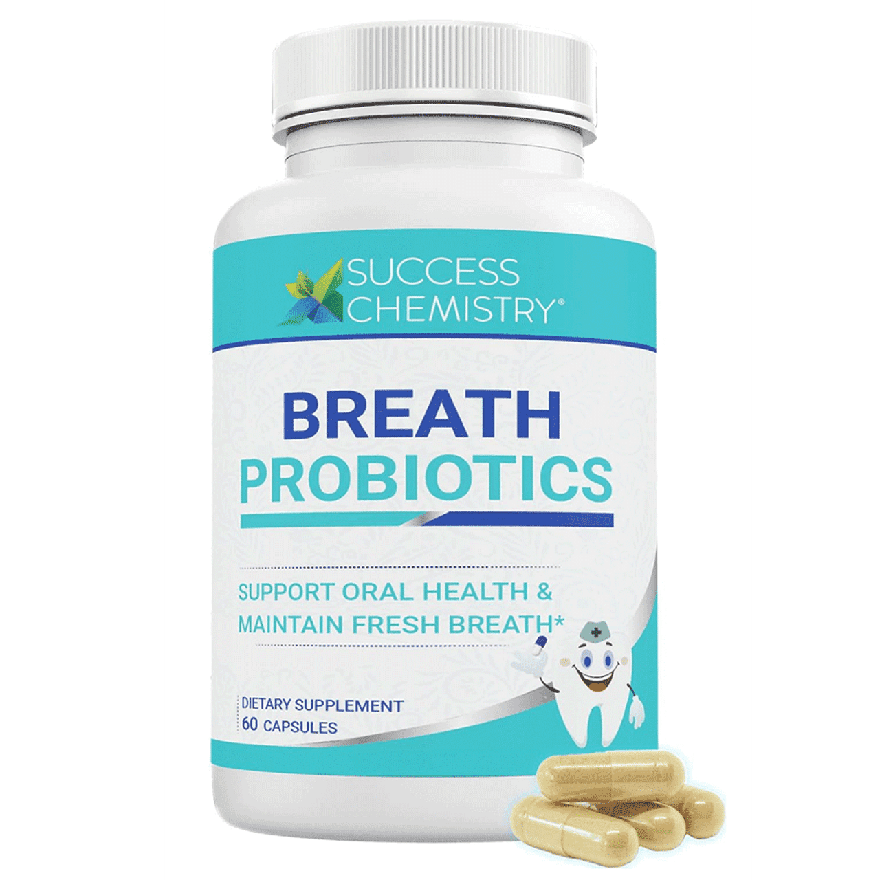Success Chemistry Oral Health Probiotic with Herbal Blend - General Health & Wellness Support for Adults - 60 Count