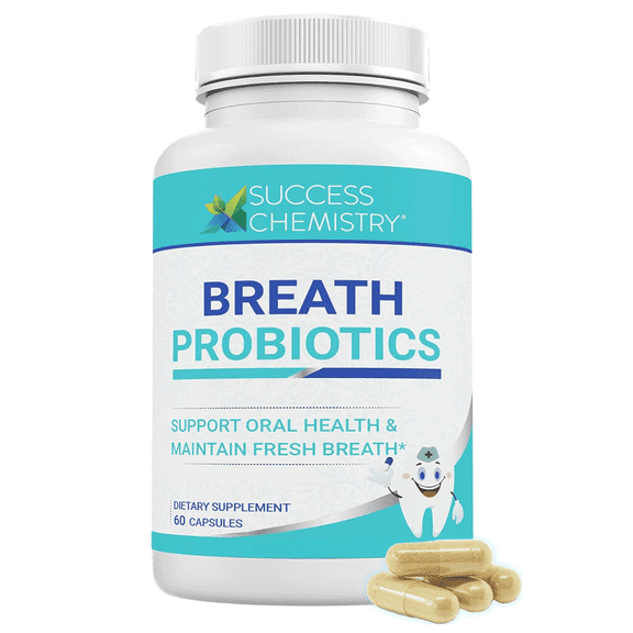 Success Chemistry Breath Probiotics Oral Health Supplement with Herbal Blend - General Health & Wellness Support for Adults - 60 Count