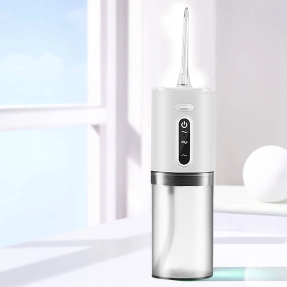Oral Irrigator 3 Modes Water Flosser Teeth Cleaner - 280ML Rechargeable Portable Dental Flosser for Braces Plaque Removal - Powerful Battery Travel Home Use with 2 Nozzles