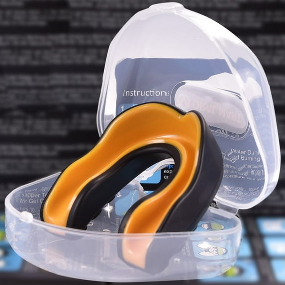 Oral Mart Black/Gold Youth Mouthguard for Kids - Youth Mouthguard for Karate, Flag Football, Martial Arts, Taekwondo, Boxing, Football, Rugby, BJJ, Muay Thai, Soccer, Hockey (with Free Case)