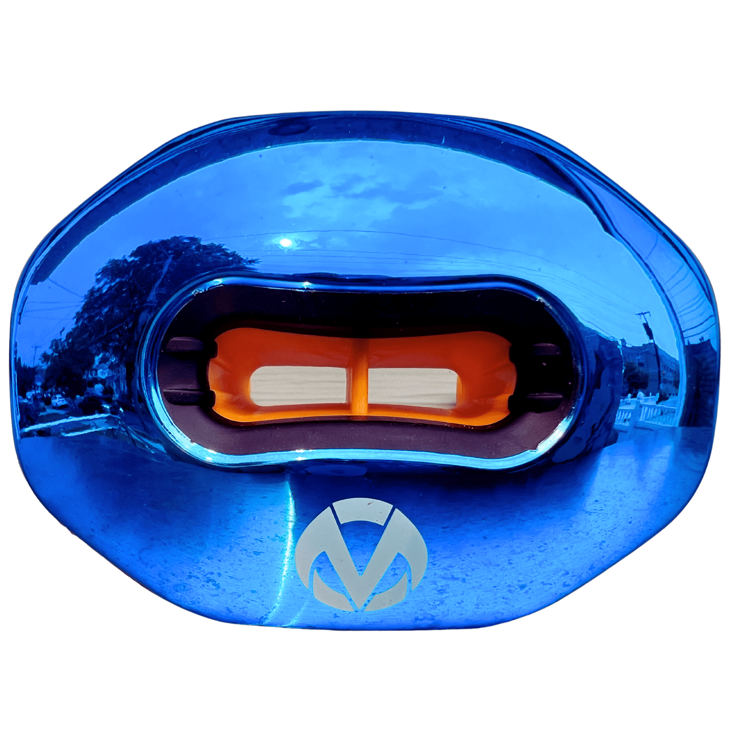 Oral Mart Football Mouth Guard Youth (Blue Chrome) Lip Guard Mouthpiece Flag Football