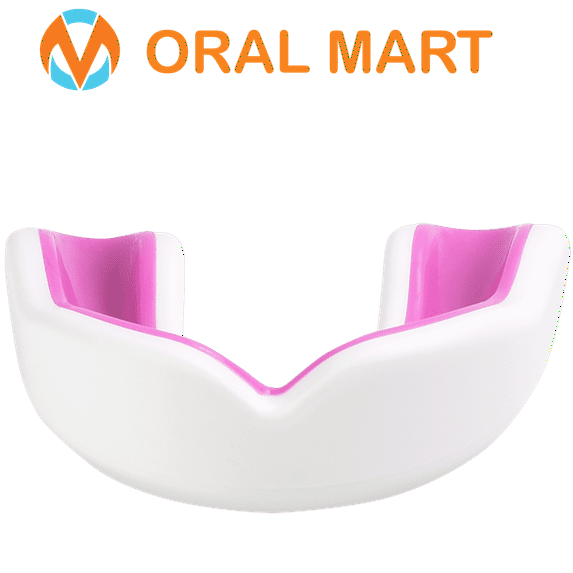 Oral Mart Youth Mouth Guard for Kids - White/Pink, 1 Count