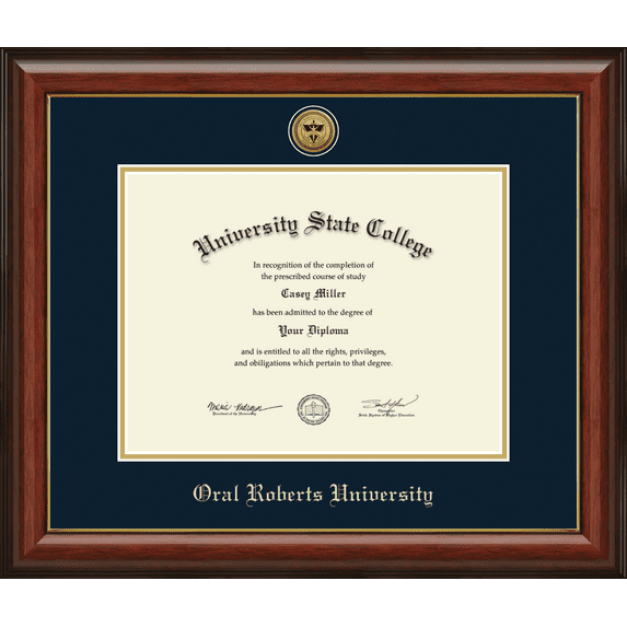 Oral Roberts University Diploma Frame, Document Size 12" x 9"