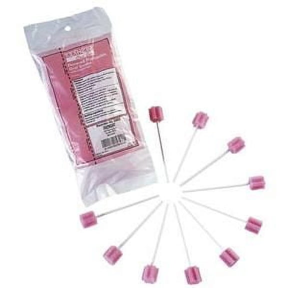 Oral Swabstick Toothette Foam Tip Untreated ''Pink, 24 L, 3/8 , 1 Count'' 6 Pack