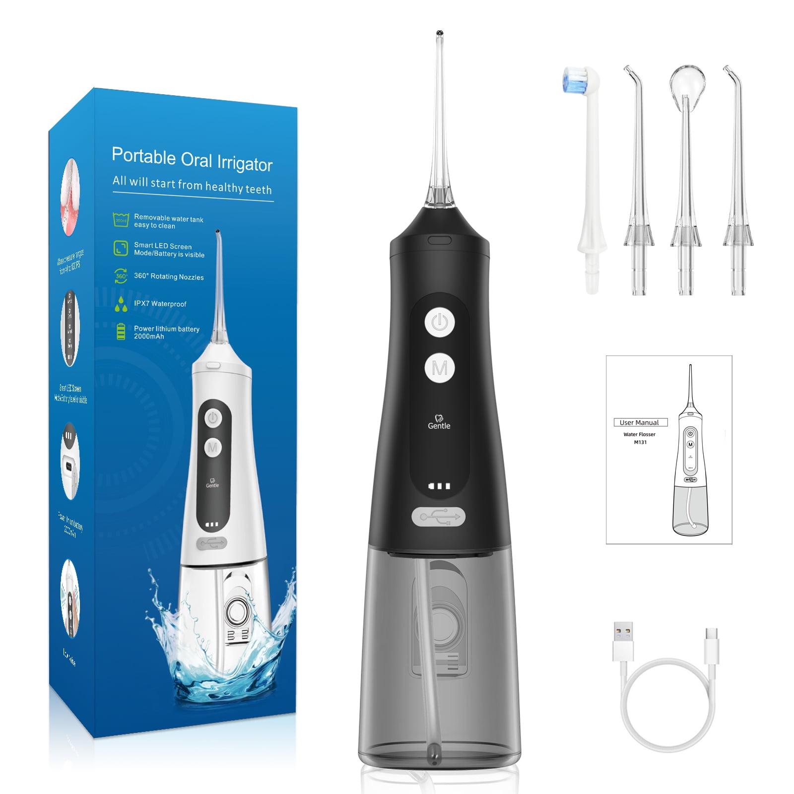 Oral irrigator portable dental teeth cleaner water flosser whitening ...