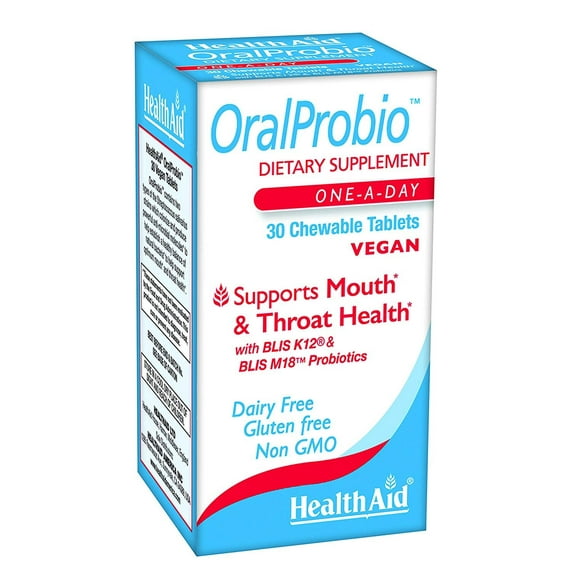 OralProbio 30ct, Once Daily Chewable Tablets, Supports Optimum Ear, Mouth, and Throat Health, Non GMO, Gluten Free, Contains BLIS K12 & M