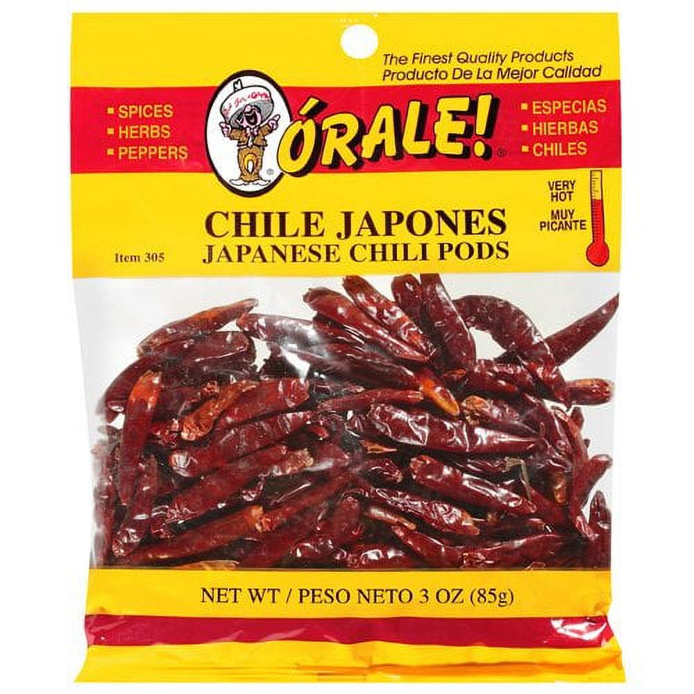 Orale Very Hot Japanese Chili Pods, 3 oz