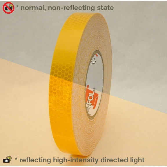 Oralite (Reflexite) 5900 HIP Prismatic-Grade Reflective Tape: 1 in x 50 yds. (Yellow)