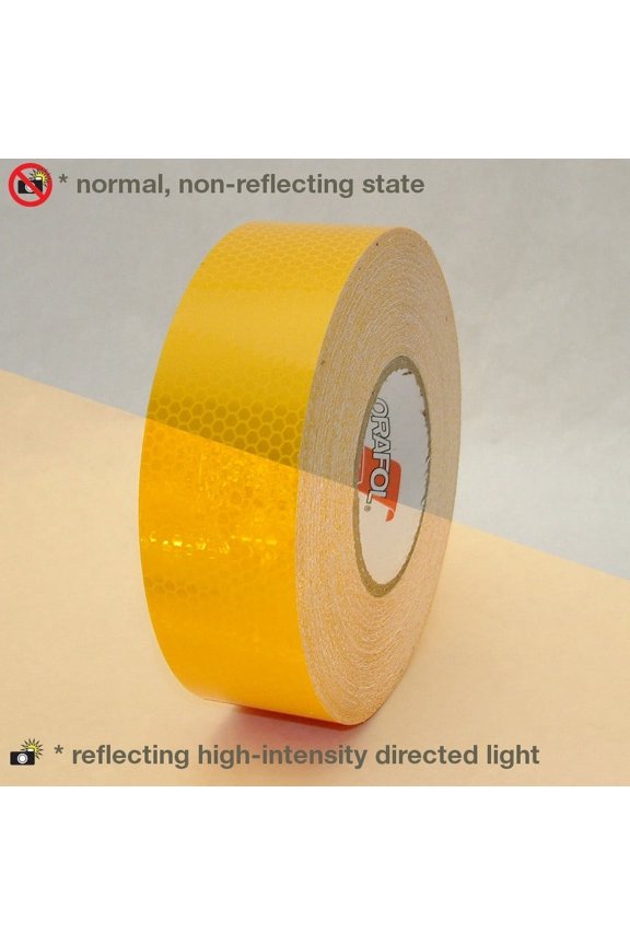 (Reflexite) 5900 HIP Prismatic-Grade Reflective Tape: 2 in x 50 yds. (Yellow)