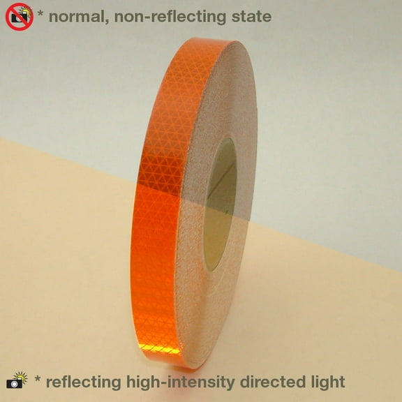Oralite (Reflexite) V98 Microprismatic Conspicuity Tape: 1 in x 50 yds. (Fluorescent Orange)