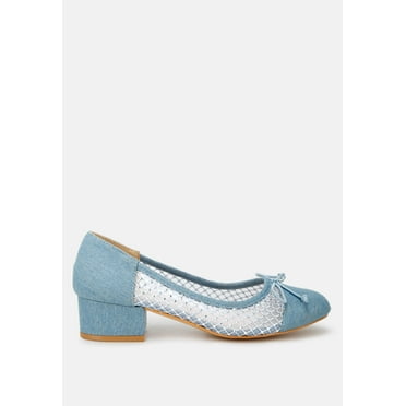 Orami Rhinestone Detail Denim Ballerinas