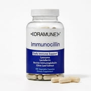 Oramune Immunocillin Daily Immune Support   Supports Immune, Digestive, and Gut Health with Lysozyme, Lactoferrin, Bovine Immunoglobulin, and Olive Leaf Extract   60 Unflavored Capsules