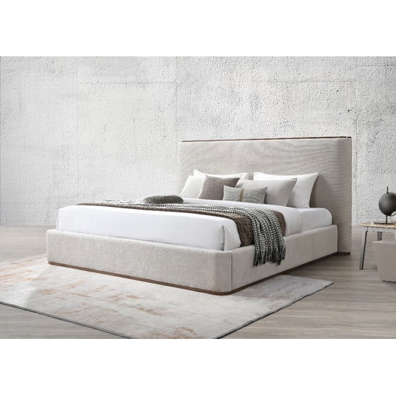 Orane's Gray Fabric Eastern King Bed - Wood & Composite Construction
