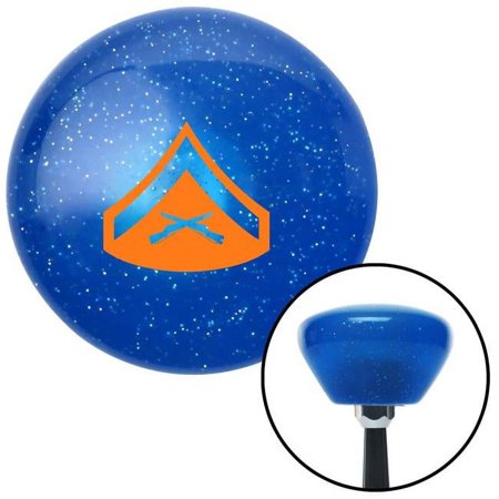 Orange 02 Lance Corporal Blue Retro Metal Flake Shift Knob with M16 x 1.5 Insert Brody
